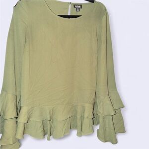 a.n.a Ruffled Army Green Blouse
